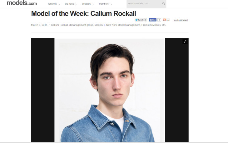 model of the week callum