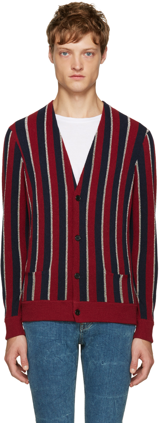 Saint-Laurent-Men-Tricolor-Striped-Cardigan